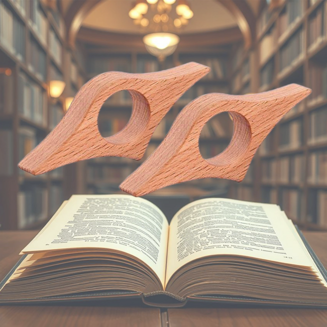 독서링 소형 원목 우드 북스토퍼 엄지 책잡이링 북링, 2개, 오크색