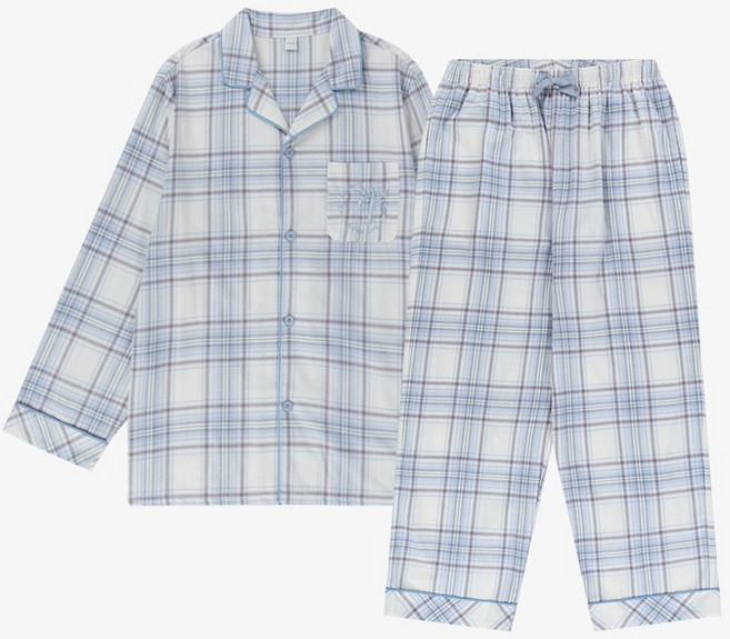 [애니바디 NC청주점]남녀공용 면기모 9부 파자마 세트 시즌오프 세일-빅체크 ANJS24W93 NC청주점