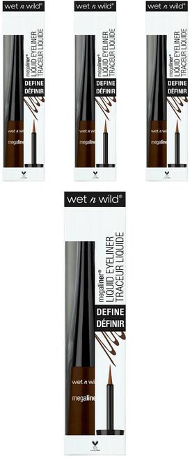 웻앤와일드 메가라이너 리퀴드 아이라이너 3.5ml, Dark Brown, 4개