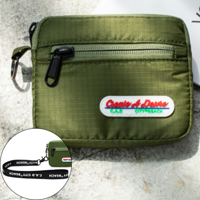 디티그린 수납력 좋은 여행용 나일론 방수 카드 지갑