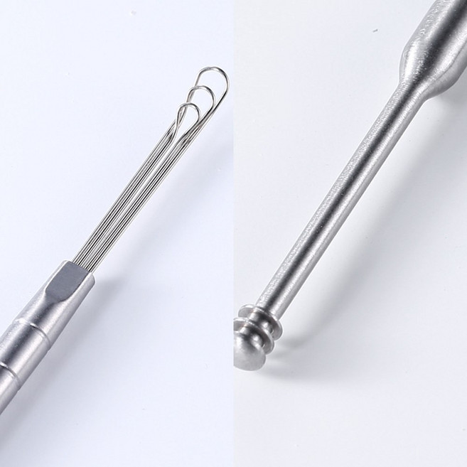 1+1 3중 루프 와이어 귀이개 스테인리스 안전 귀후비개 귀청소 귀파개 귀지 제거, 투웨이+투웨이