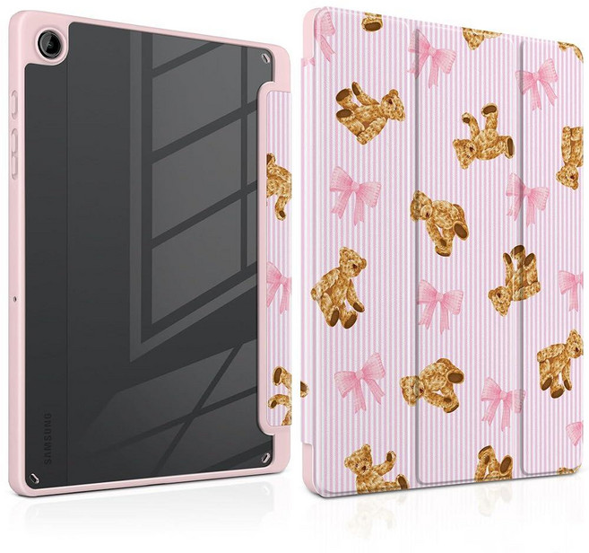 MEEgoodo Case for Samsung Galaxy Tab A11 Plus 2026/A9 Plus 11 inch 2024 (Fit Model SM-X230/X236/X2, 곰 & 귀여운 리본