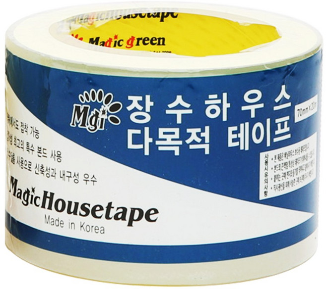 매직 하우스보수테이프 <국산> 비닐 천막 강력접착 방수 다목적 UV효과 -30도~+40도접착가능, 7cmx20m, 1개
