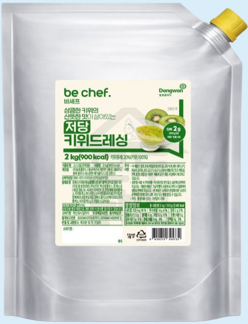 동원 홈푸드 비셰프 저당 키위드레싱 2kg 샐러드 저칼로리 업소용 대용량, 1개