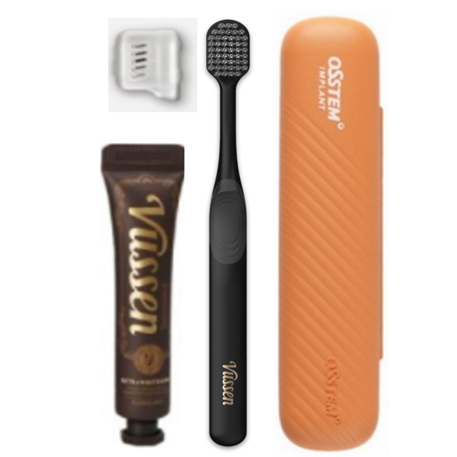 오스템 뷰센 28 휴대용 여행용 양치키트 (치약+더블와이드 칫솔+케이스), 1세트