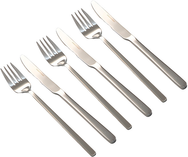 달팽이리빙 퀴진드마망 순수 커트러리 4인 세트, 실버, 나이프 4p + 포크 4p, 1세트