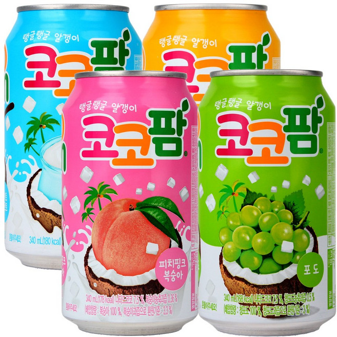 [해태음료] 코코팜4종 혼합음료-24캔, 340ml, 24개