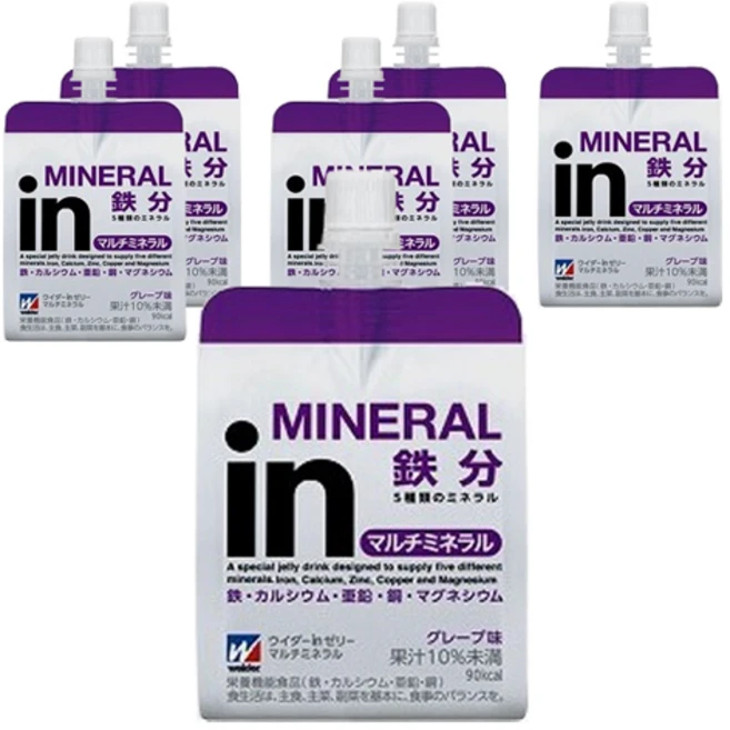 in젤리 멀티 미네랄 포도맛 180g×6개 영양보조젤리 부족하기 쉬운 미네랄 함유 10초 충전 5가지 미네랄 철분 칼슘 아연 구리 마그네슘 영양기능식품 철칼슘 아연동 모리나가제과, 6개 - 쿠팡
