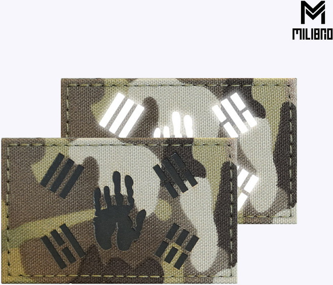 CP 안중근 의사 태극 손 반사 패치 KF005 - 군인 벨크로 마크 야광 군복 전술 가방 부착