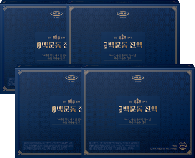 HLB제약 어진 맥문동 진액 100% 사포닌 오피오포고닌D 볶은 맥문동, 4박스, 2.1L