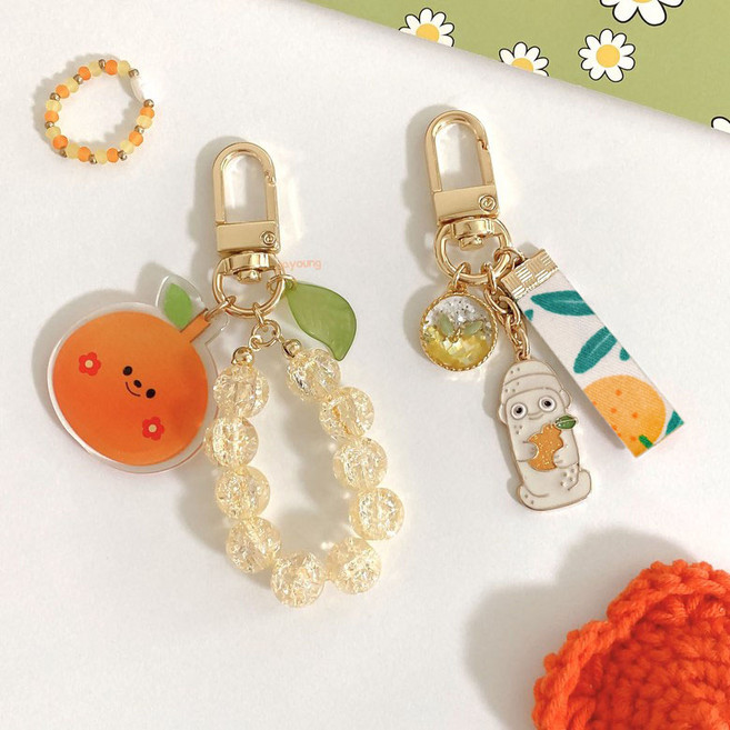 1+1 가영 제주도 기념품 아크릴 귤 돌하르방 키홀더 키링 세트, 아크릴 귤 + 돌하르방 스트랩