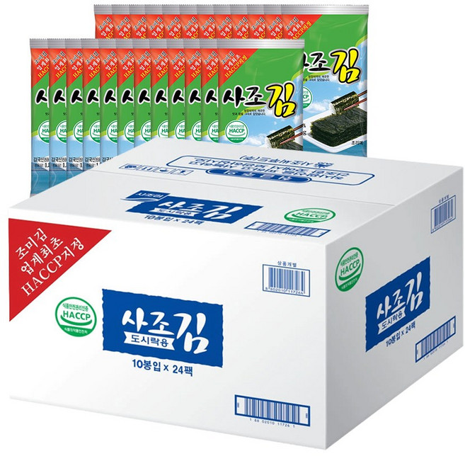 사조 도시락김 도시락용 참치용 1.8g, 30개