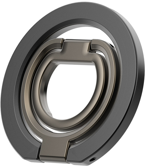 ANNIBER 초강력 자석 맥세이프 그립 톡 홀더 3단 조절 마그네틱 핑거링 전기종 호환 스마트톡, 1개, 블랙