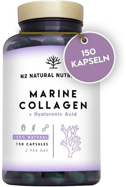 독일 N2 내추럴 뉴트리션 N2 Natural Nutrition Collagen 마린 콜라겐 with 비타민C + 히알루로닉 + 마그네슘 캡슐, 6개, 150정