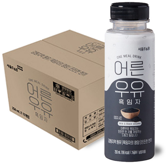서울에프엔비 어른우유 흑임자 250ml, 12개