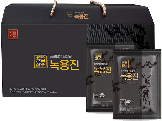 한국삼 프리미엄 데일리 녹용진 (50ml30포) + 한국삼 프리미엄 데일리 녹용진 (50ml30포), 2개, 1.5L