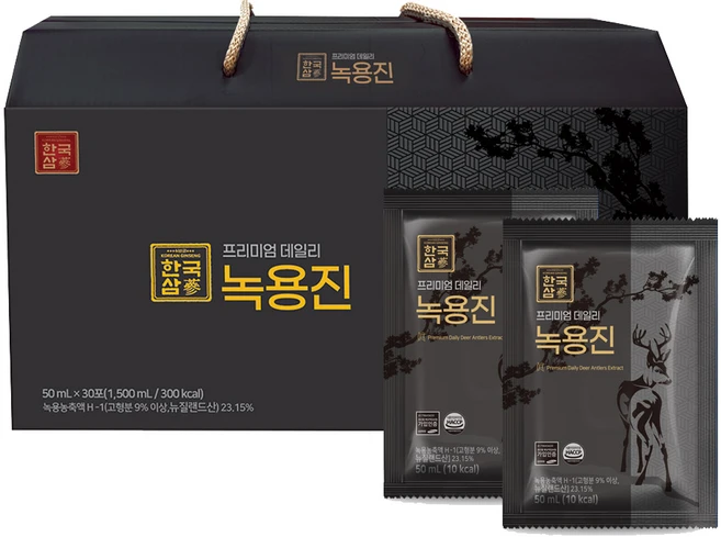 한국삼 프리미엄 데일리 녹용진 (50ml30포) + 한국삼 프리미엄 데일리 녹용진 (50ml30포), 2개, 1.5L - 쿠팡
