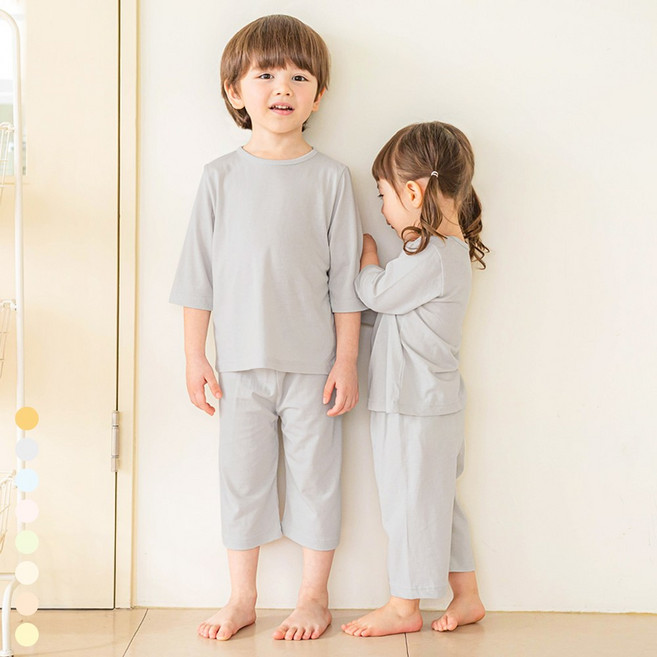 5+1 밤부 낭낭 7부 신생아 내복 내의 유아 실내복