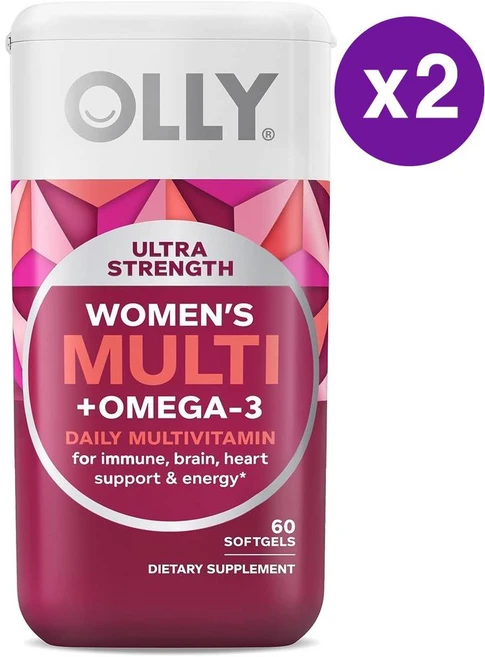 올리 여성 울트라 스트렝스 종합 비타민 오메가3 60정 2개 OLLY Women's Multi Omega-3 - 쿠팡