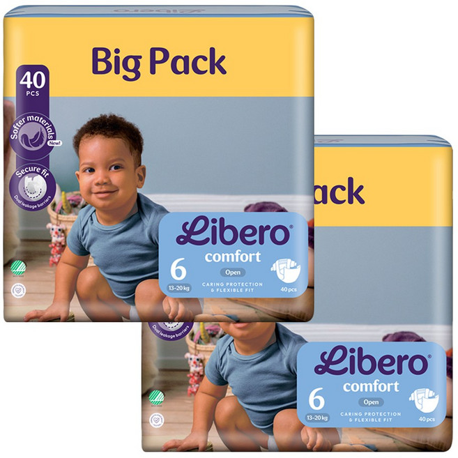 리베로 기저귀 컴포트 밴드형 6단계 40매 2팩, 80매