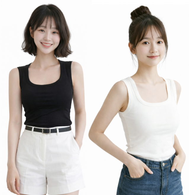 MS HOME 여성 모달 캡내장 런닝 나시 부유방 커버 2P