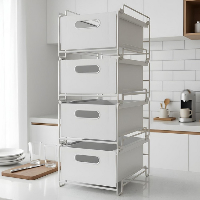 마치홈 슬라이딩선반 주방정리 서랍함, 1개