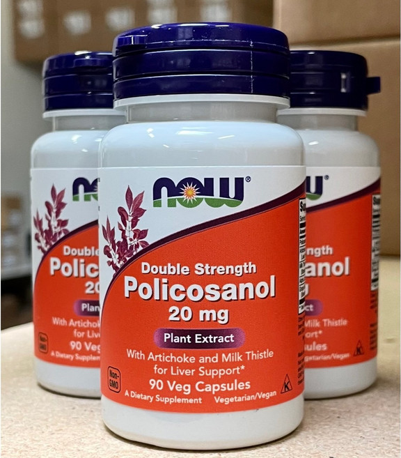 NOW Policosanol 폴리코사놀 20 mg 90 Veg 캡슐 X 3개, 90정