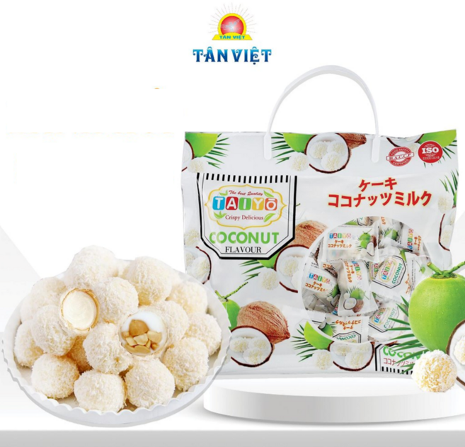 신선한 우유 크림으로 채워진 맛있는 코코넛볼 케이크, 1개, 320g