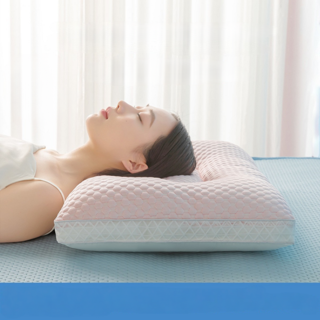 심플 쿨감 극세사 마사지 통기 경추 베개 2P 물세탁 기계세탁 가능, 2개, 핑크