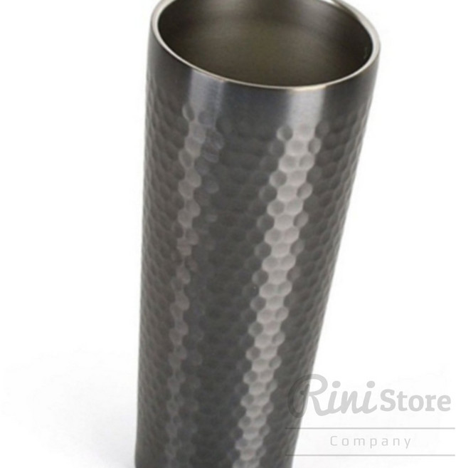 리니홈 벌집무늬 이중스텐컵 블랙 350ml 업소용컵