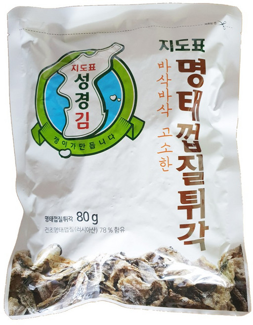 #### 7979 지도표 성경 명태껍질 튀각 80g, 1개