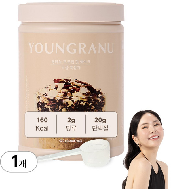 영라뉴 프로틴 핏 쉐이크 장영란 단백질 곡물흑임자맛 영란뉴 WPI 분리유청 대용량, 450g, 1개