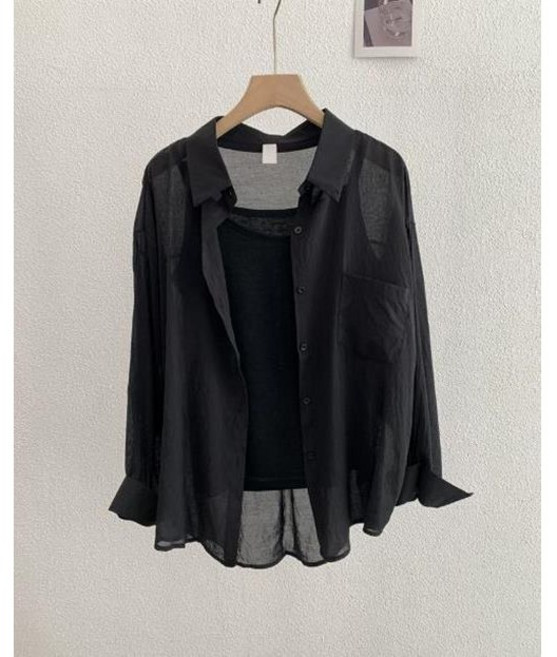 [간절기필수]데일리 캐쥬얼 휘뚤마뚤 마실룩 데이트룩 8color / 여리루즈핏거즈나시+셔츠setCT