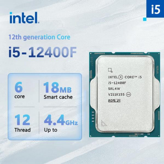 Intel New Core i5-12400F i5 2.5 GHz 6코어 12스레드 프로세서 L3=18M 65W 지원 DDR4 데스크탑 CPU 소켓 L, 한개옵션0