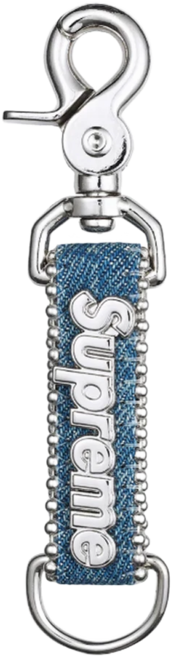 [슈프림] 25SS 슈프림 x B.B. 사이먼 데님 키체인, 워시드 인디고