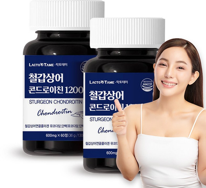 철갑상어연골 콘드로이친 1200 콜라겐 뮤코다당단백 우슬추출분말 난각막 수용성강황 초록입홍합분말 저분자콜라겐 함유, 2개, 36g