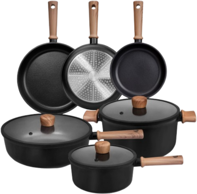 ARTENA 인덕션 겸용 티타늄 편수냄비 후라이팬 4종 6종 세트, 1개, 티타늄 블랙