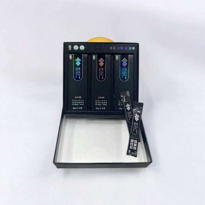 갱년기 면역력 기억력향상 피로개선 한방에 홍삼스틱 블랙 300g (쇼핑백포함) -소백코리아-, 1박스, 30회분