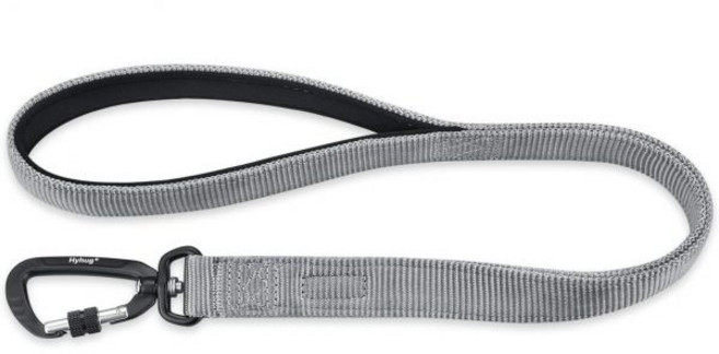 하이허그 프리미엄 헤비 듀티 나일론 18인치 숏 리쉬 부드러운 쿠션 패딩 핸들 대형 중형 강아지용 남녀 모두 사용 가능 일상 산책 전문 훈련용 18인치 블랙, Sleet Gray, 24 Inches, 1개