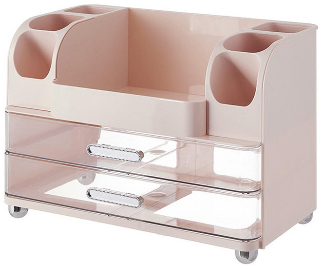 탑이지몰 서랍있는 다용도 화장품 정리함, 핑크, 1개
