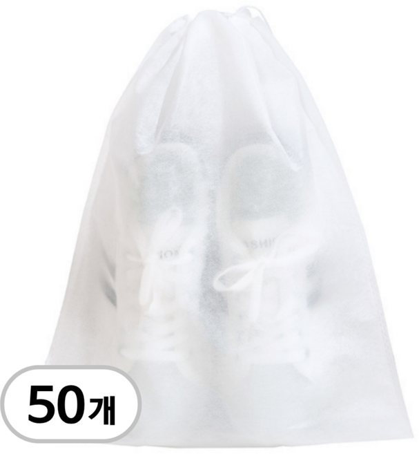 에비뉴 부직포 주머니 32 x 38 cm, 50개, 화이트