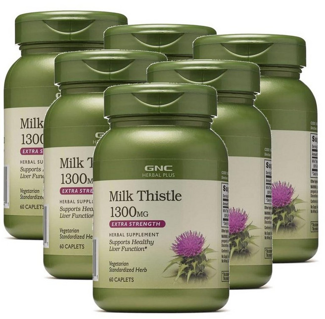 지엔씨 밀크씨슬 1300mg 엑스트라 스트렝스 GNC Milk Thistle, 60정, 6개