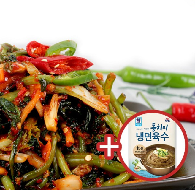 여름별미 열무국수 세트 열무 얼갈이 김치2kg+동치미 육수320g, 단품, 2g
