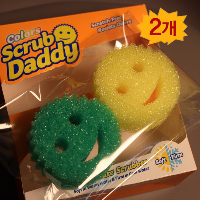 코스트코 스크럽대디 스마일 스펀지 수세미, 1개, 2개입