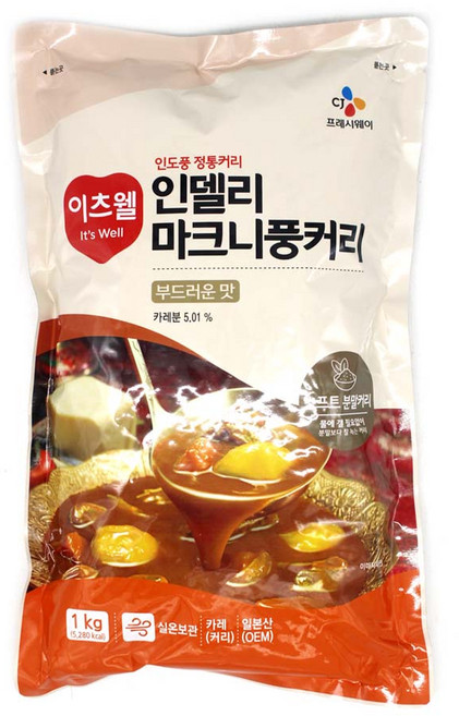 CJ 이츠웰 인델리 마크니풍커리 1kg 12개