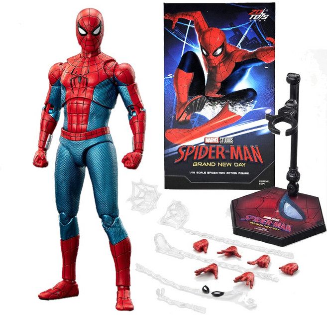 3위 - 체리라인 마블 ZD TOYS 스파이더맨4 브랜드 뉴 데이 정품 액션 관절 피규어 1/10 거치대포함, 1개