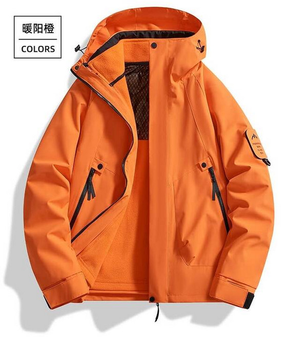 男女款衝鋒衣 保暖運動外套 防寒防水 三合一 戶外滑雪 登山 機能防風外套 石墨烯連帽工裝夾克 寬鬆休閒 工作外套 加絨加厚 女裝