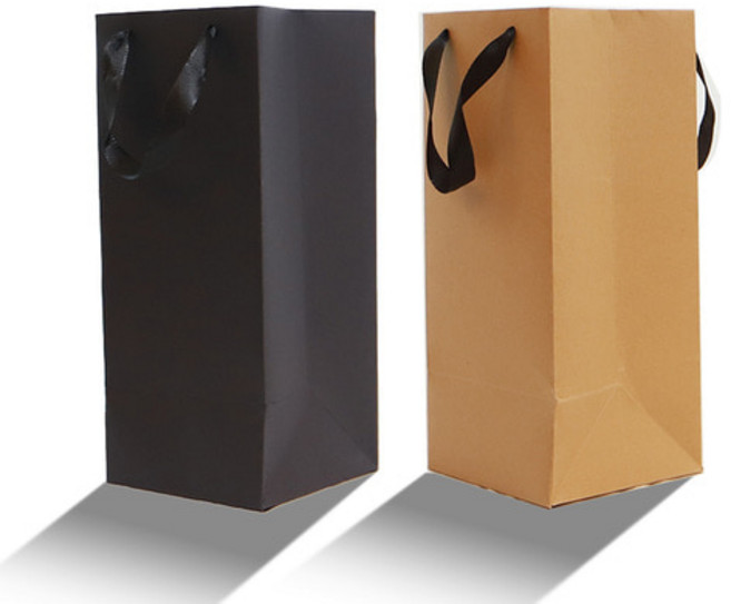 뉴 무지 심플 종이가방 와인 위스키 쇼핑백 로얄 1EA, 블랙