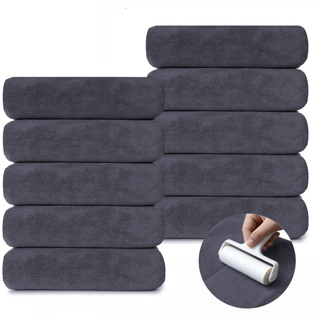 연화삼월 호텔 수건 40수 수건 10장 무형광 OEKO-TEX 알러지/진드기 방지 항균인증 세면 타올 수건 집들이 선물 400GSM 세면 타올, 10개, 01다크그레이