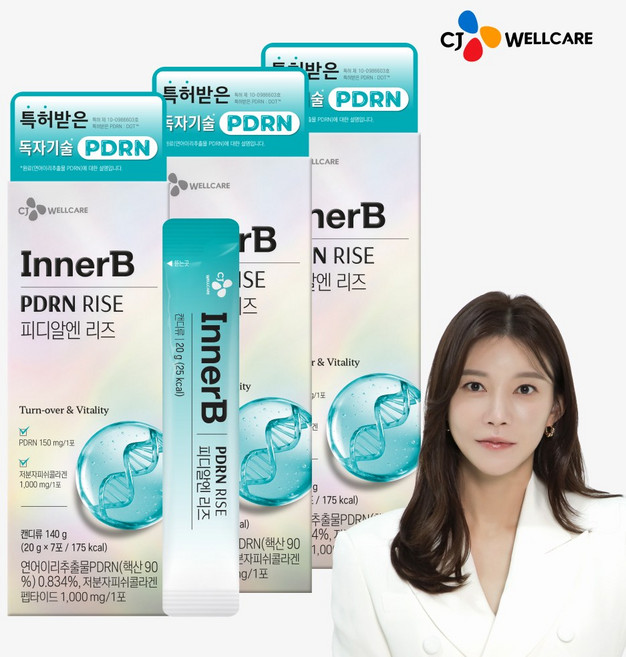 CJ 이너비 먹는 PDRN 150mg 콜라겐 뮤신 차예련의 피디알엔리즈, 3박스, 140g